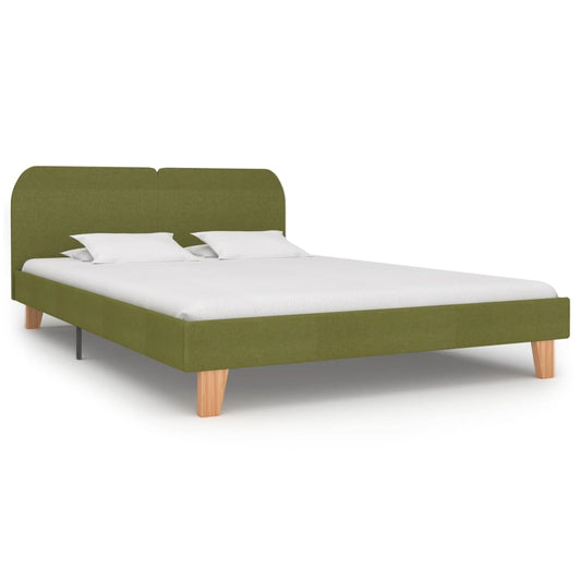 vidaXL Bed Frame Green Fabric 150x200 cm 5FT King Size