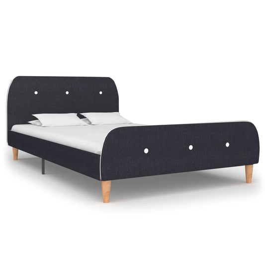vidaXL Bed Frame Dark Grey Fabric 120x190 cm 4FT Small Double