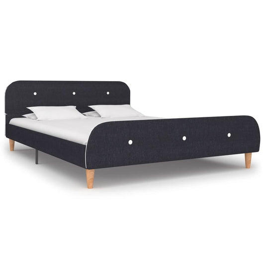vidaXL Bed Frame Dark Grey Fabric 135x190 cm 4FT6 Double