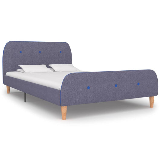 vidaXL Bed Frame Light Grey Fabric 120x190 cm 4FT Small Double