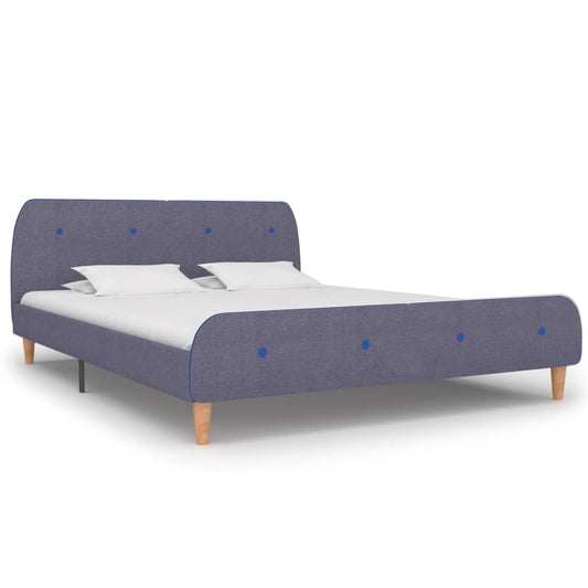 vidaXL Bed Frame Light Grey Fabric 150x200 cm 5FT King Size