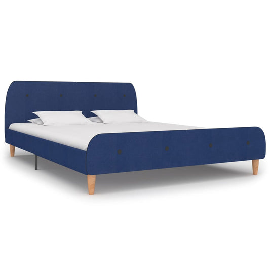 vidaXL Bed Frame Blue Fabric 150x200 cm 5FT King Size