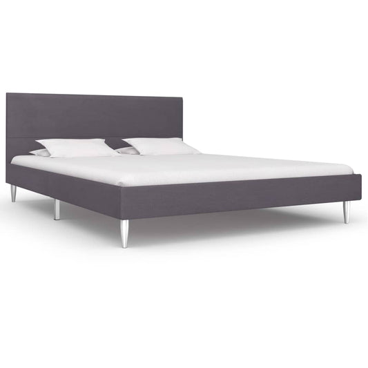 vidaXL Bed Frame Grey Fabric 135x190 cm 4FT6 Double