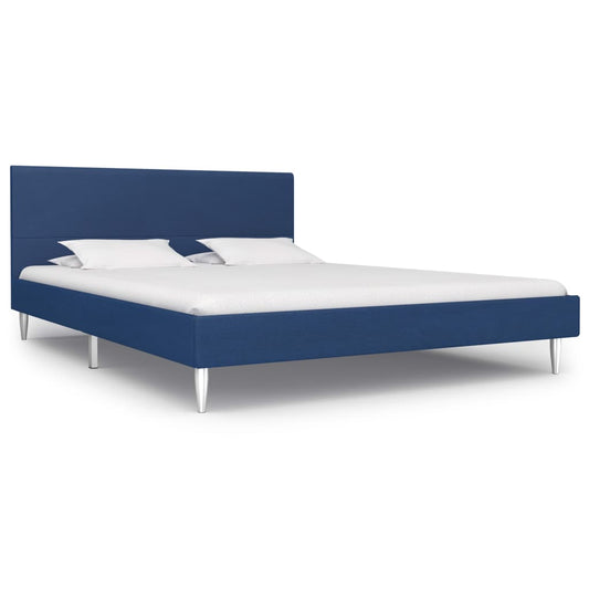 vidaXL Bed Frame Blue Fabric 135x190 cm 4FT6 Double
