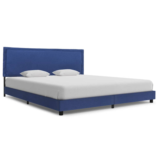vidaXL Bed Frame Blue Fabric 150x200 cm 5FT King Size