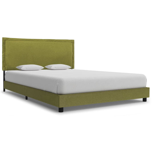 vidaXL Bed Frame Green Fabric 120x190 cm 4FT Small Double