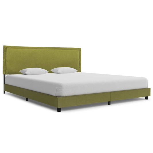 vidaXL Bed Frame Green Fabric 150x200 cm 5FT King Size