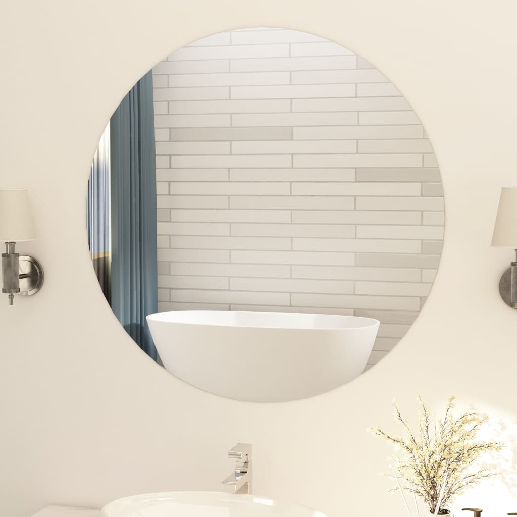 vidaXL Frameless Mirror Round 90 cm Glass