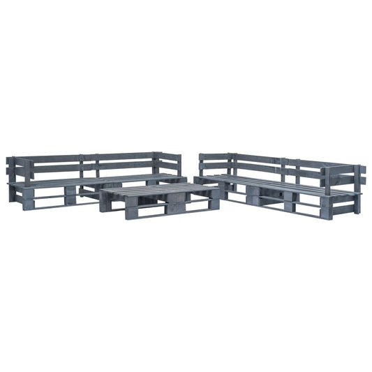 vidaXL 6 Piece Garden Pallets Lounge Set Wood Grey