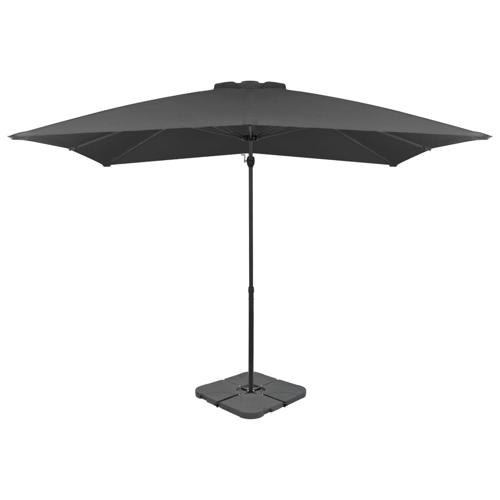 vidaXL Outdoor Umbrella with Portable Base Anthracite