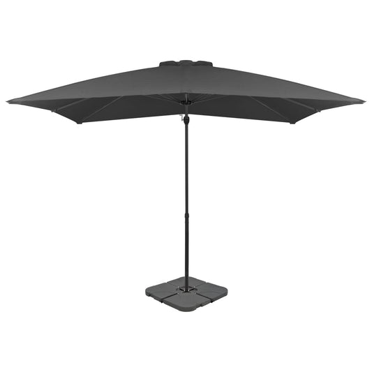 vidaXL Outdoor Umbrella with Portable Base Anthracite
