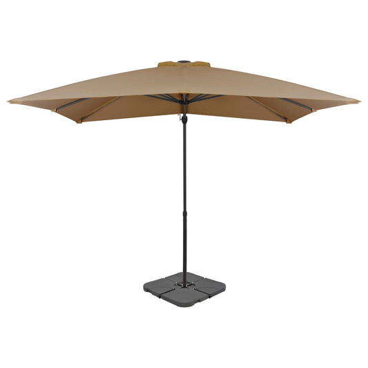 vidaXL Outdoor Umbrella with Portable Base Taupe