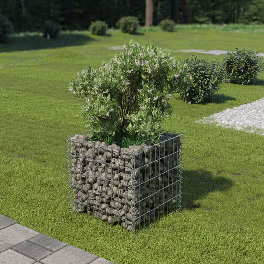 vidaXL Gabion Raised Bed Galvanised Steel 50x50x50 cm