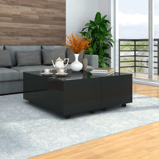 vidaXL Coffee Table High Gloss Black 100x100x35 cm
