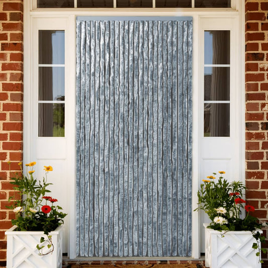 vidaXL Insect Curtain White and Grey 100x220 cm Chenille