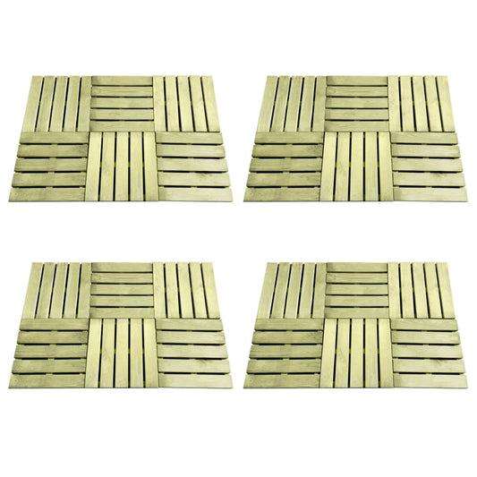 vidaXL 24 pcs Decking Tiles 50x50 cm Wood Green