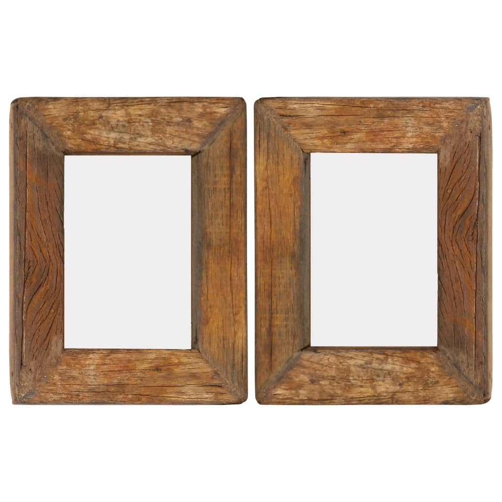 vidaXL Photo Frames 2 pcs 23x28 cm Solid Reclaimed Wood and Glass