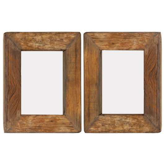 vidaXL Photo Frames 2 pcs 23x28 cm Solid Reclaimed Wood and Glass