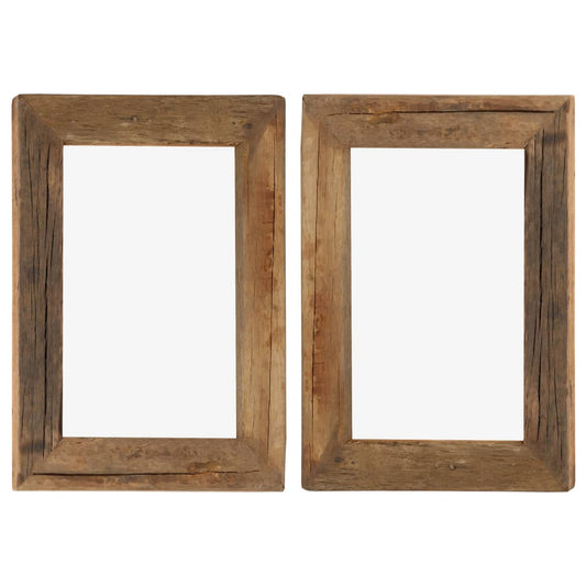 vidaXL Photo Frames 2 pcs 30x40 cm Solid Reclaimed Wood and Glass
