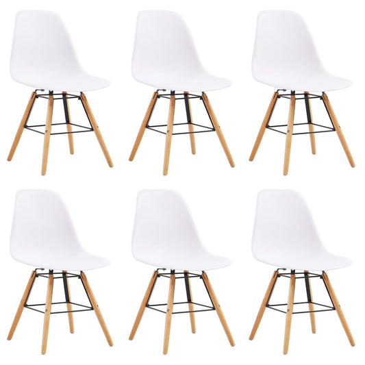 vidaXL Dining Chairs 6 pcs White Plastic