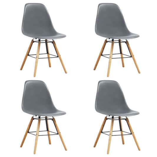 vidaXL Dining Chairs 4 pcs Grey Plastic