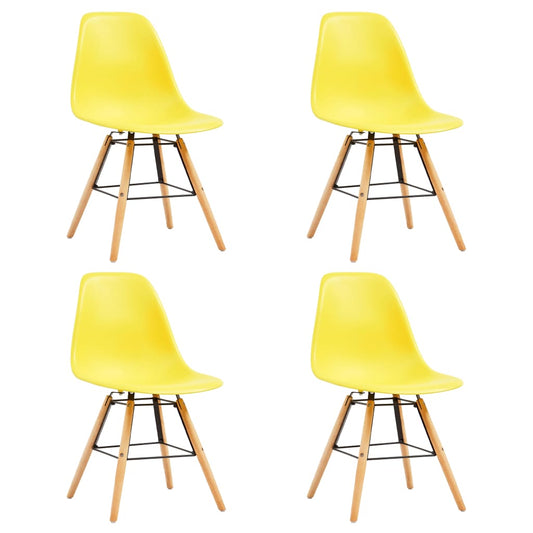 vidaXL Dining Chairs 4 pcs Yellow Plastic