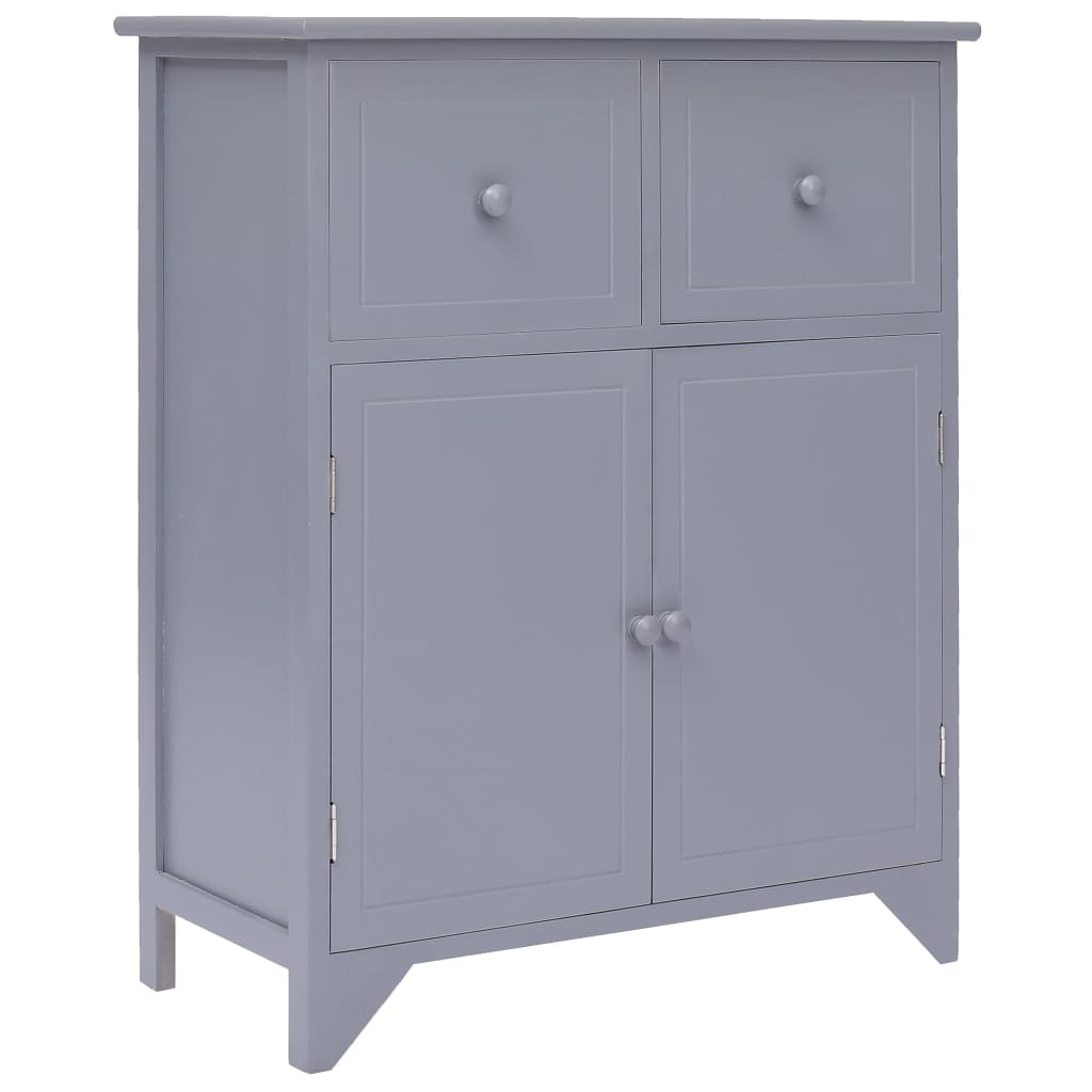 vidaXL Side Cabinet Grey 60x30x75 cm Paulownia Wood