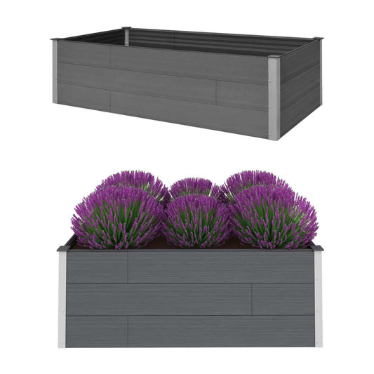 vidaXL Garden Raised Bed Grey 200x100x54 cm WPC