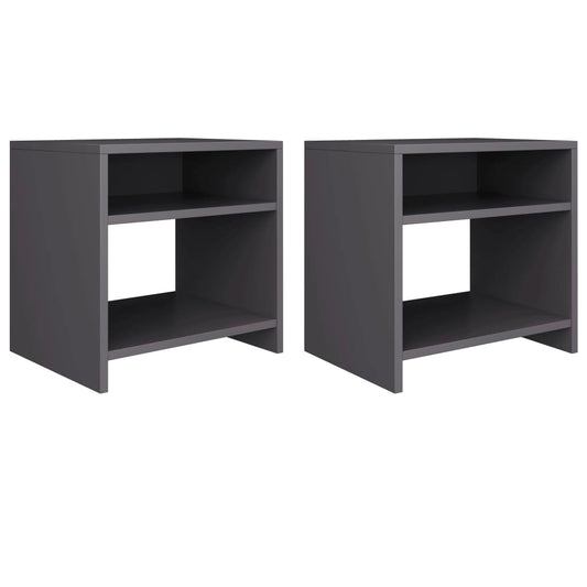 vidaXL Bedside Cabinets 2 pcs Grey 40x30x40 cm Engineered Wood