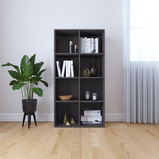 vidaXL Book Cabinet/Sideboard Grey 66x30x130 cm Engineered Wood