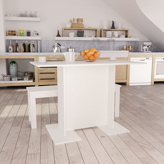 vidaXL Dining Table White 110x60x75 cm Engineered Wood