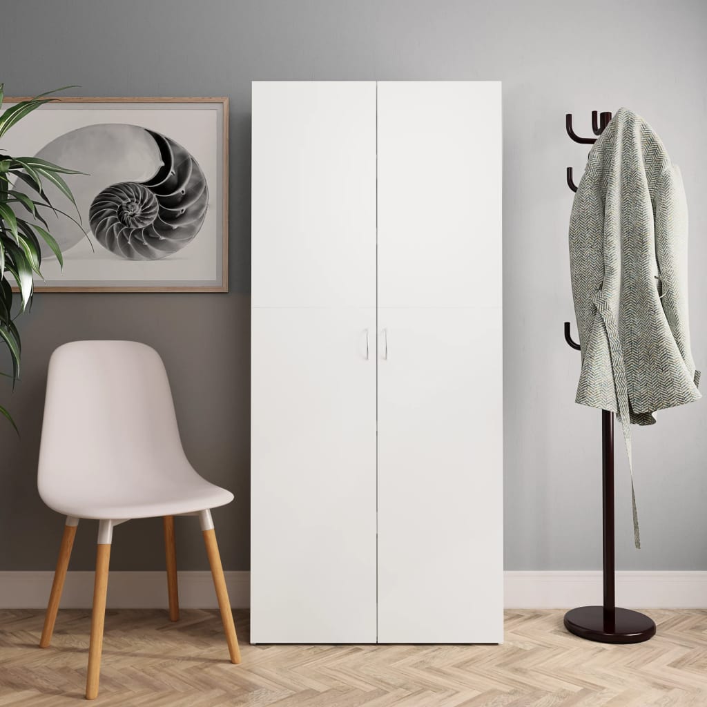 vidaXL Shoe Cabinet White and Sonoma Oak 80x35.5x180 cm Engineered Wood