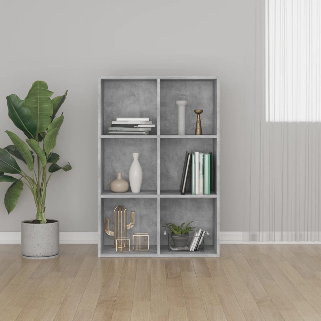 vidaXL Book Cabinet/Sideboard Concrete Grey 66x30x97.8 cm Engineered Wood