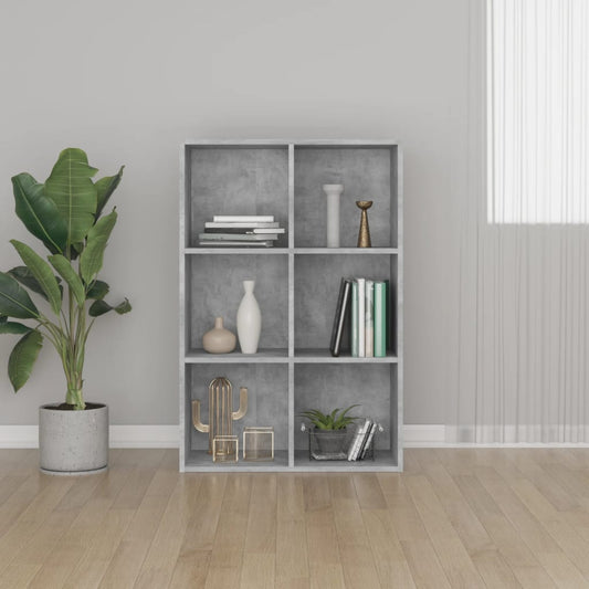 vidaXL Book Cabinet/Sideboard Concrete Grey 66x30x97.8 cm Engineered Wood