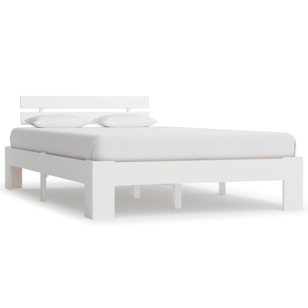 vidaXL Bed Frame White Solid Pine Wood 140x200 cm
