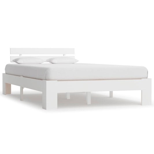 vidaXL Bed Frame White Solid Pine Wood 140x200 cm