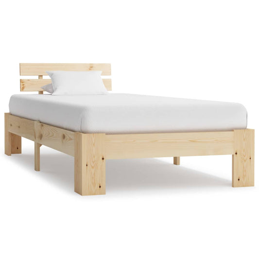 vidaXL Bed Frame Solid Pine Wood 90x200 cm