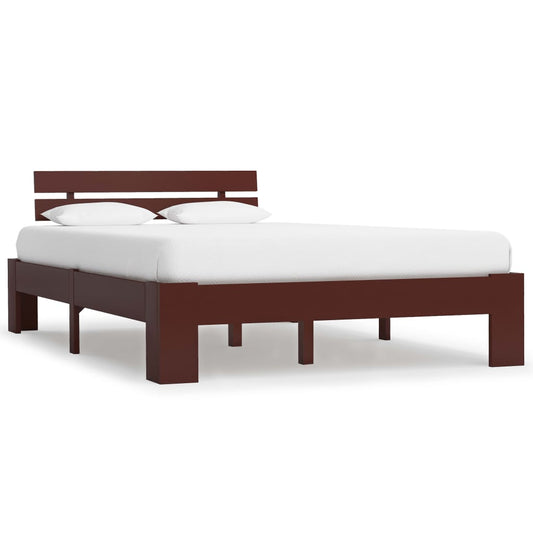 vidaXL Bed Frame Dark Brown Solid Pine Wood 120x200 cm