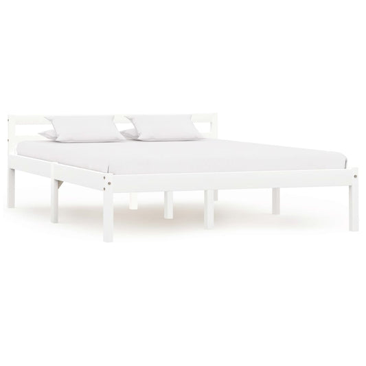 vidaXL Bed Frame White Solid Pine Wood 140x200 cm