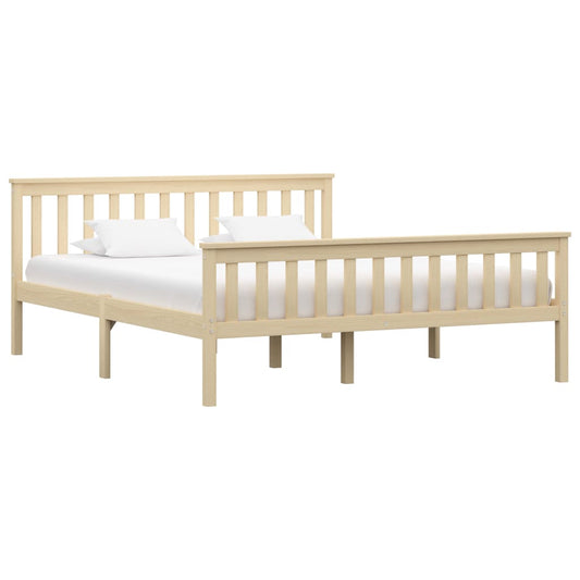 vidaXL Bed Frame Light Wood Solid Pinewood 160x200 cm