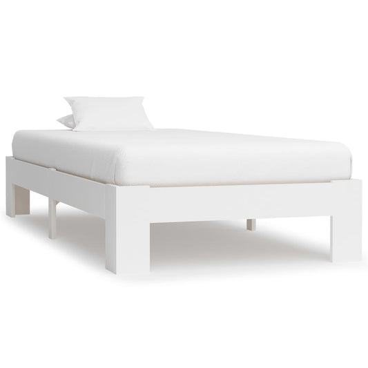 vidaXL Bed Frame White Solid Pine Wood 100x200 cm