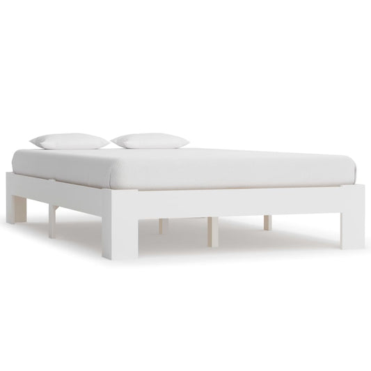 vidaXL Bed Frame White Solid Pine Wood 140x200 cm
