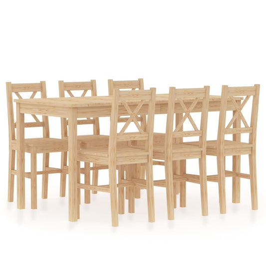 vidaXL 7 Piece Dining Set Pinewood
