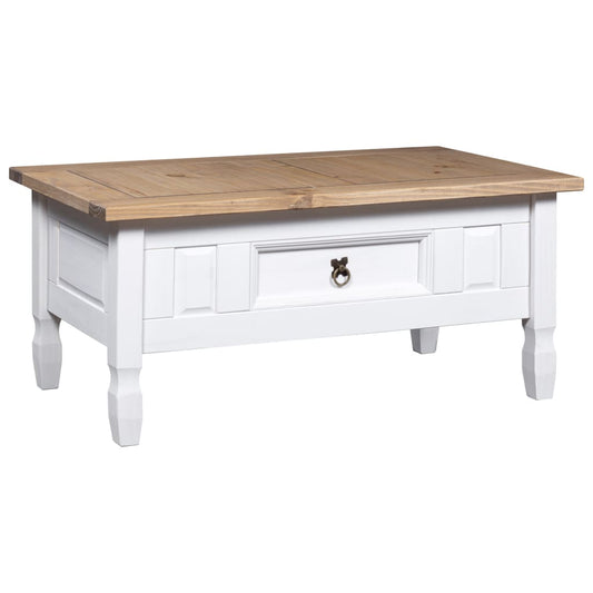 vidaXL Coffee Table Mexican Pine Corona Range White 100x60x45 cm