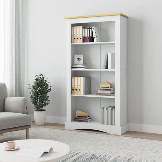 vidaXL 4-Tier Bookcase Mexican Pine Corona Range White 81x29x150 cm
