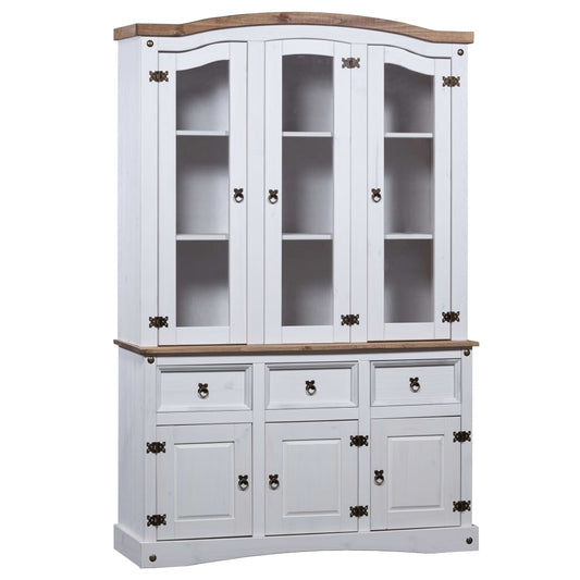 vidaXL Buffet & Hutch Mexican Pine Corona Range White