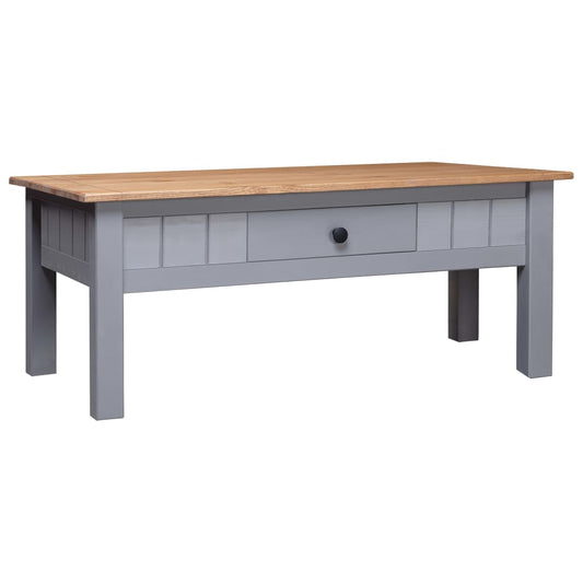 vidaXL Coffee Table Grey 100x60x45 cm Solid Pine Wood Panama Range