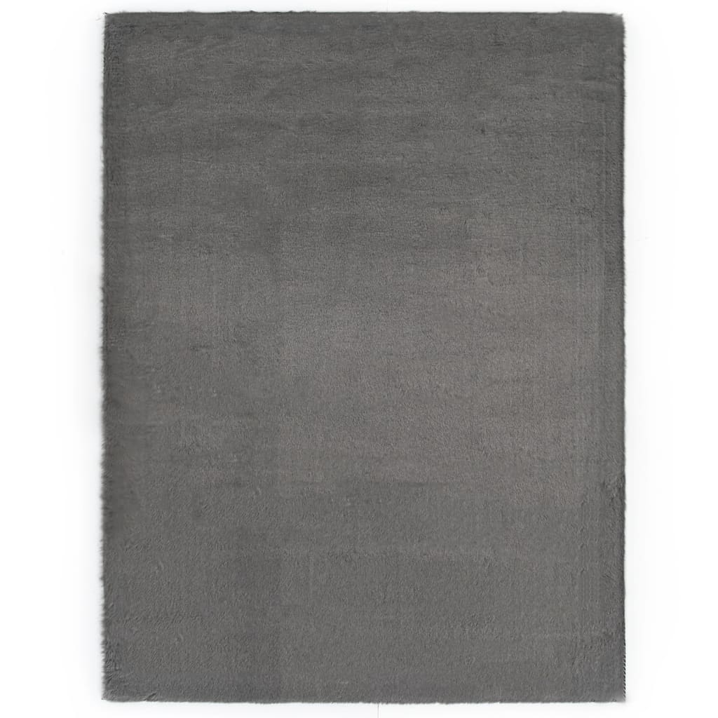 vidaXL Rug 160x230 cm Faux Rabbit Pelt Dark Grey