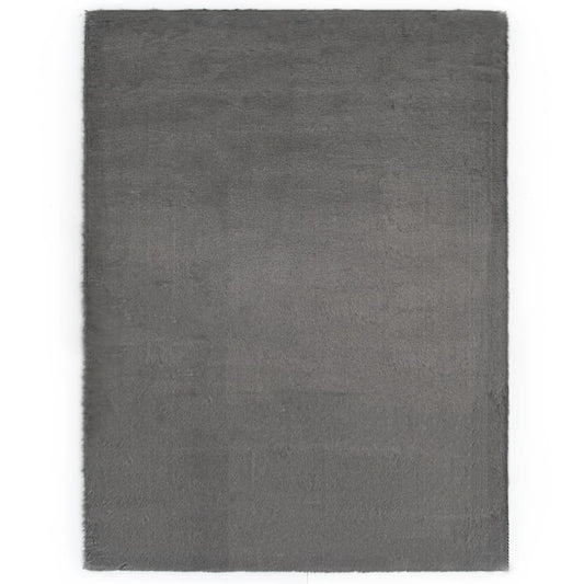 vidaXL Rug 160x230 cm Faux Rabbit Pelt Dark Grey