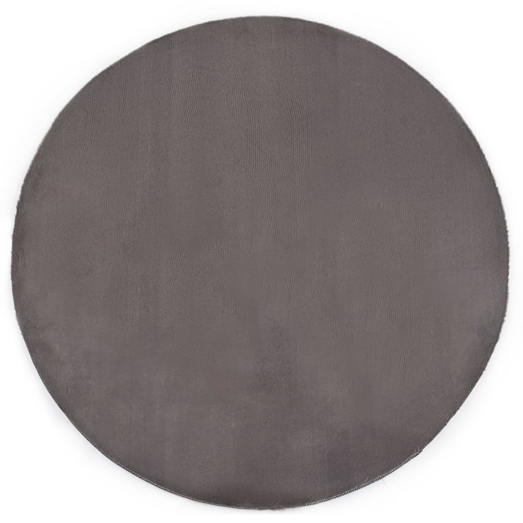 vidaXL Rug 160 cm Faux Rabbit Pelt Dark Grey